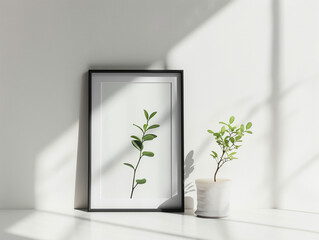 picture frame with green plant