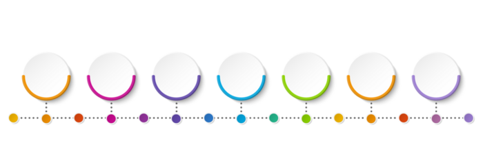 Infographic process design 7 options or steps.