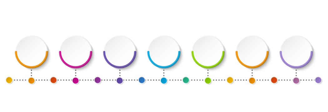 Infographic process design 7 options or steps.