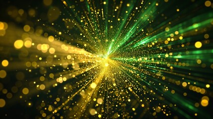 Obraz premium Dark Lime Golden Royal Awards Graphics Background. Lines Growing Elegant Shine Spark. Luxury Premium Corporate Abstract Design Template. Classic Shape Post. Center LED Screen Visual. Lights Fireworks.