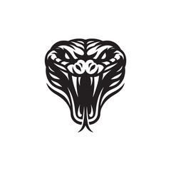 Shadows in Slumber: Snake Face Silhouette Series Evoking a Sense of Tranquil Repose in Reptilian Beauty - Snake Illustration - Snake Vector
