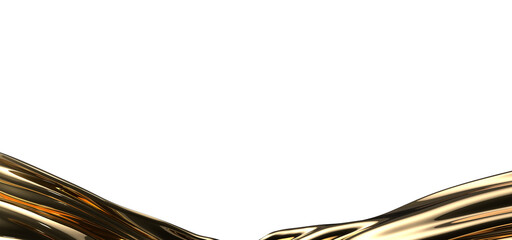 Flying gold cloth isolated on white background 3D render