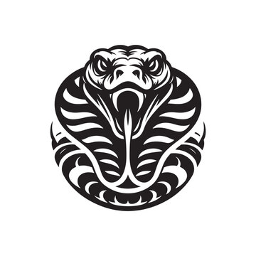Shadows of the Serpent: Snake Face Silhouette Series Conveying the Intricacies of Reptilian Elegance - Snake Face Illustration - Snake Face Vector - Reptile Silhouette
