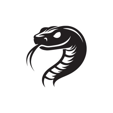Serpentine Whispers: A Collection of Enigmatic Snake Face Silhouettes in a Symphony of Mystery - Snake Illustration - Snake Vector
