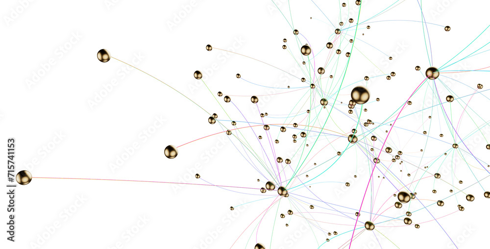 Poster Falling cyber particles. Big data stream. 3d