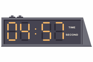 Digital alarm clock vector cartoon illustration isolated on a white background.