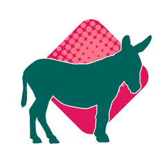 silhouette of a donkey farm animal