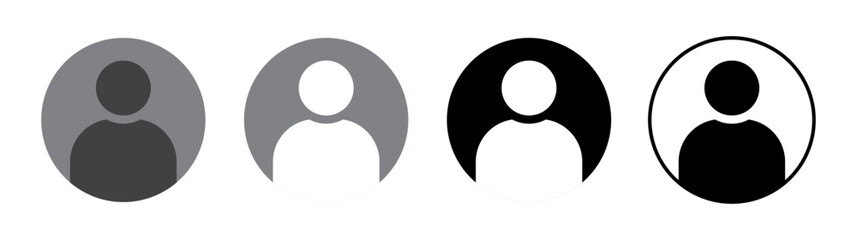 Profile icon set of four on white background. Avatar account icon vector. Default social media profile photo symbol - Vector Icon - obrazy, fototapety, plakaty