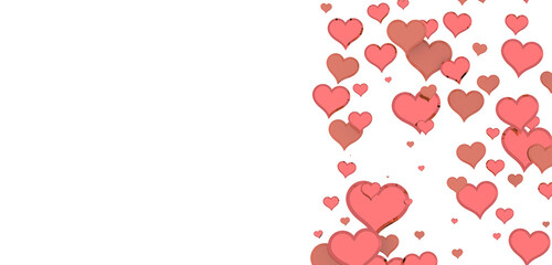 realistic isolated heart confetti on the transparent background for decoration and covering.