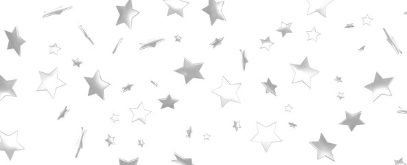 Group of silver stars isolated on white background.