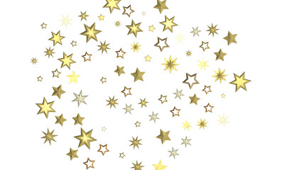 Fototapeta na wymiar A Shower of Celestial Beauty: 3D Gold Stars Rain Illustration Bedazzles