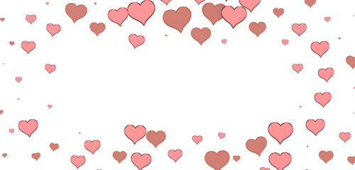 realistic isolated heart confetti on the transparent background for decoration and covering.