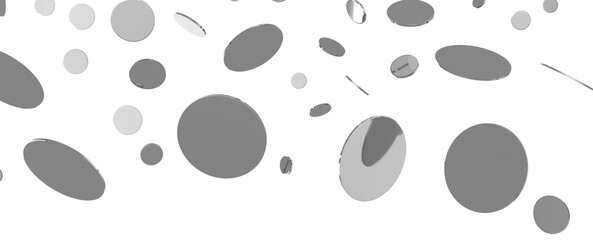 Radiant Revelry: Enthralling 3D Illustration of Shining silver Confetti