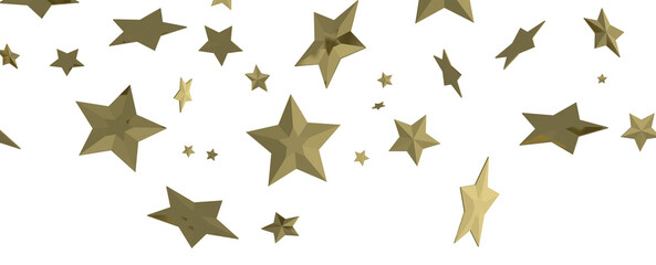 Twinkling Christmas Descent: Striking 3D Illustration Showcasing Falling Festive Twinkling Stars