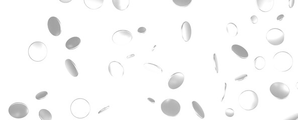 silver  Shower: Dynamic 3D Illustration of Dancing silver Confetti