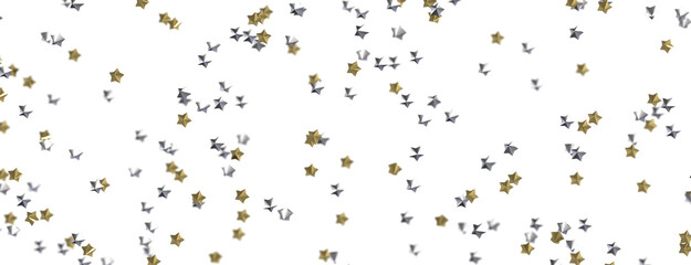 XMAS stars background, sparkle lights confetti falling. magic shining Flying christmas stars on night