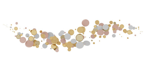 Radiant Revelry: Enthralling 3D Illustration of Shining gold Confetti