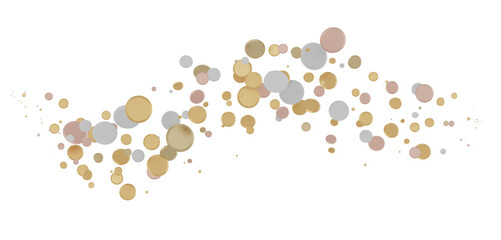 Glorious Cascade: Exquisite 3D Illustration of Glowing gold Confetti