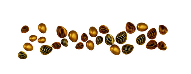 golden easter eggs; 3d rendered illustration