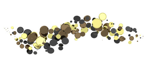 Radiant Revelry: Enthralling 3D Illustration of Shining gold Confetti