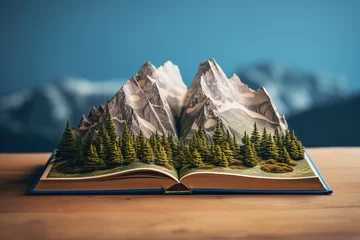 Fotobehang A book that has the word mountain on it © wolfhound911