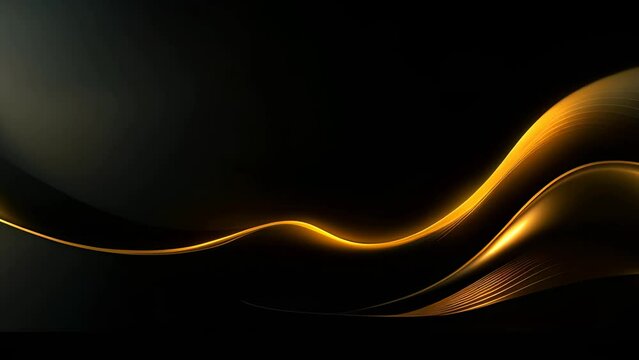 Black luxury corporate background with golden lines. Seamless looping motion design. Video animation Ultra HD 4K 3840x2160