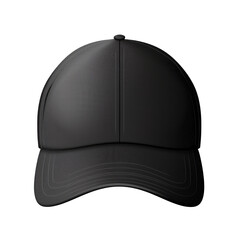 Blank black baseball cap. Isolated on transparent background.