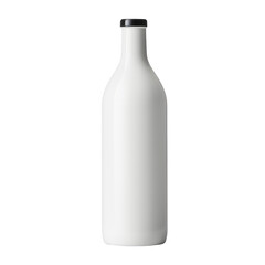 Blank ceramic wine bottle. Isolated on transparent background.