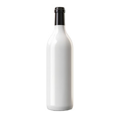 Blank ceramic wine bottle. Isolated on transparent background.