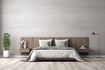Home mockup, modern bedroom interior background
