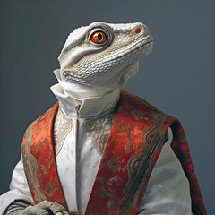 lizard dressed as a pope, ai generated.