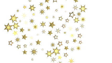 XMAS Stars - Holiday golden decoration, glitter frame isolated -