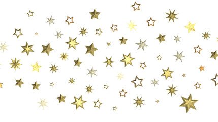 Obraz na płótnie Canvas XMAS Stars - Holiday golden decoration, glitter frame isolated -