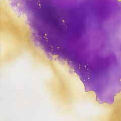 Modern gold and Purple textured watercolor art abstract background