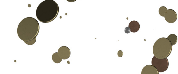 gold confetti background, isolated on transparent background