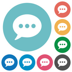 One oval active chat bubble solid flat round icons