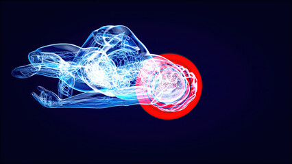 Abstract illustration of a Cyclist and a concussion