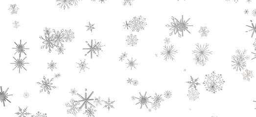 Winter Snow Showers: Spectacular 3D Illustration Showcasing Falling Christmas Snowflakes