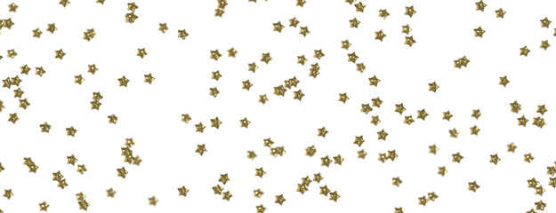 Gleaming Celestial Display: 3D Gold Stars Rain Illustration Mesmerizes