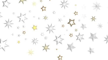 XMAS Stars - Holiday golden decoration, glitter frame isolated -