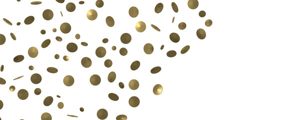 Glittering confetti on a transparent background. Holiday, birthday and Christmas decoration