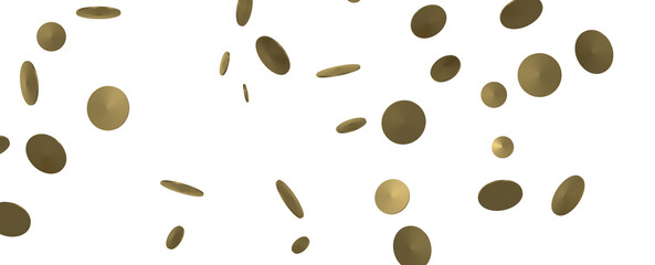 Glittering confetti on a transparent background. Holiday, birthday and Christmas decoration