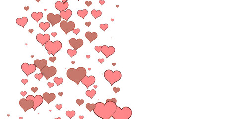 realistic isolated heart confetti on the transparent background for decoration and covering. Concept of Happy Valentine's Day,