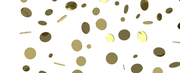 Glittering confetti on a transparent background. Holiday, birthday and Christmas decoration