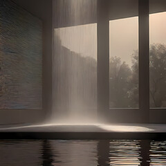 Interiors, Waterfall, Design