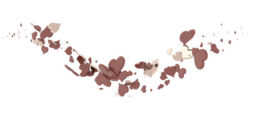 realistic isolated heart confetti on the transparent background for decoration and covering. Concept of Happy Valentine's Day,