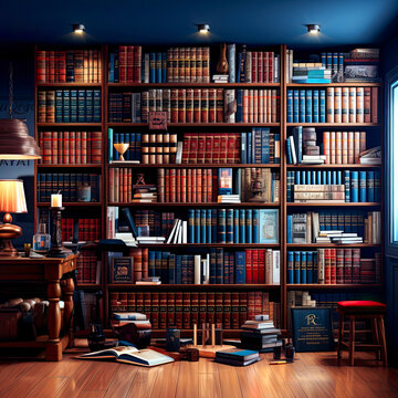 Law Library. Bookshelves with volumes