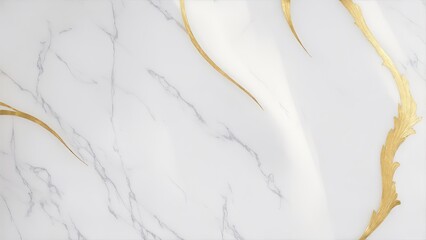 White marble background with gold brushstrokes