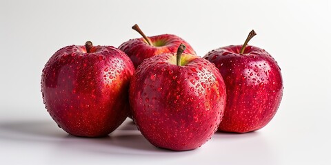 Fresh apples with rain drops, fruits, healthy food, wallpaper, background.