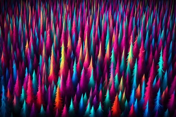 A surreal forest of neon trees